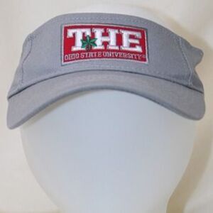 NWOT Gray Embroidery Patch 'The Ohio State University' Buckeyes Adjustable Visor